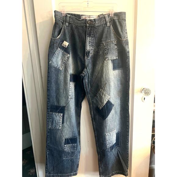 VTG PACO Jeans Y2K Baggy Loose Fit Patchwork, Size 34x33 - Picture 1 of 8